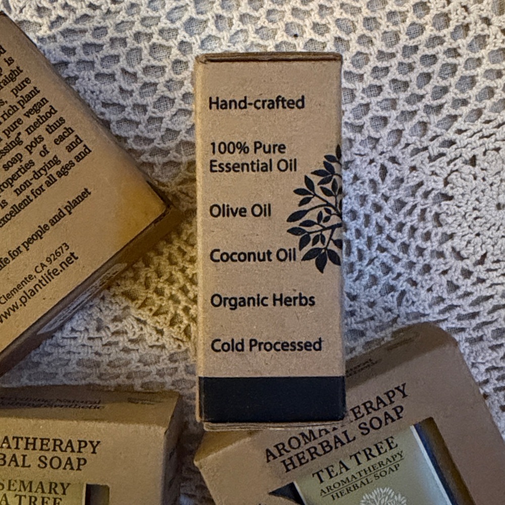 Plantlife Rosemary Tea Tree Aromatherapy Handmade Soap Set of 4 Vegan Natural - Picture 2 of 5
